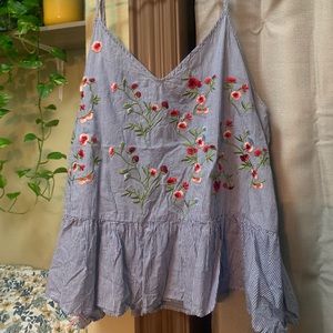 embroidered tank top